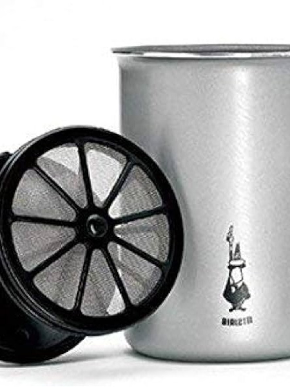 NEW Bialetti Grey Milk Frother with Black Handle and Lid - Picture 6 of 6